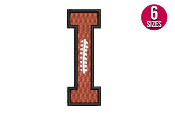 Bold Football Font Alphabet Letter I for Merch