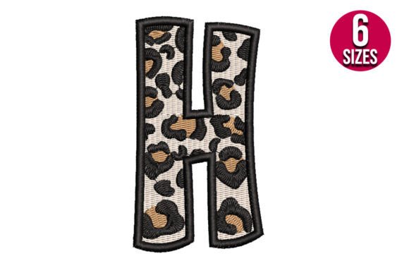 Leopard Print Alphabet Font Letter H: A Stylish Embroidery Choice