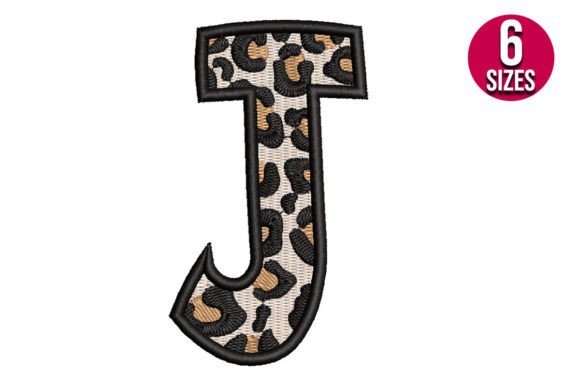 Leopard Print J for Bold Holiday Embroidery
