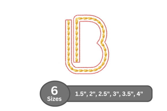 Rope Twist Alphabet -B: Elegant Monogram Embroidery